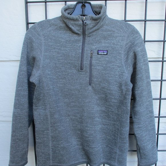PATAGONIA ~ BETTER SWEATER PULLOVER JACKET ~ L ~ 12 ~ GRAY ~ LOGO ~ POCKET
